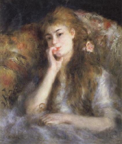 Pierre Renoir Young Woman Seated(The Thought) Spain oil painting art